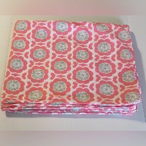 Pottery Barn Kids Vivian Coral Pink and Gray Twin Duvet. 100% cotton 5% organic